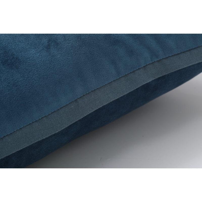 Flange Loden Velvet Down Blend Throw Pillow, Azure Blue, 18" x 18"