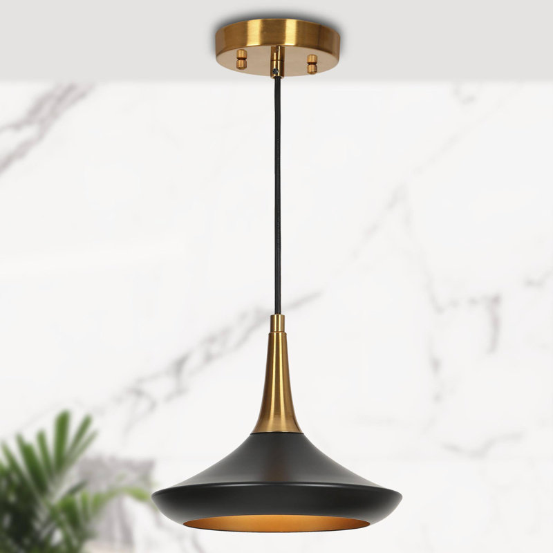 Justyce 1 - Light Small Black/Brass Pendant