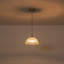 Vintage Large Single Light Dome-Shaped Striped Glass Pendant Light    -105813329