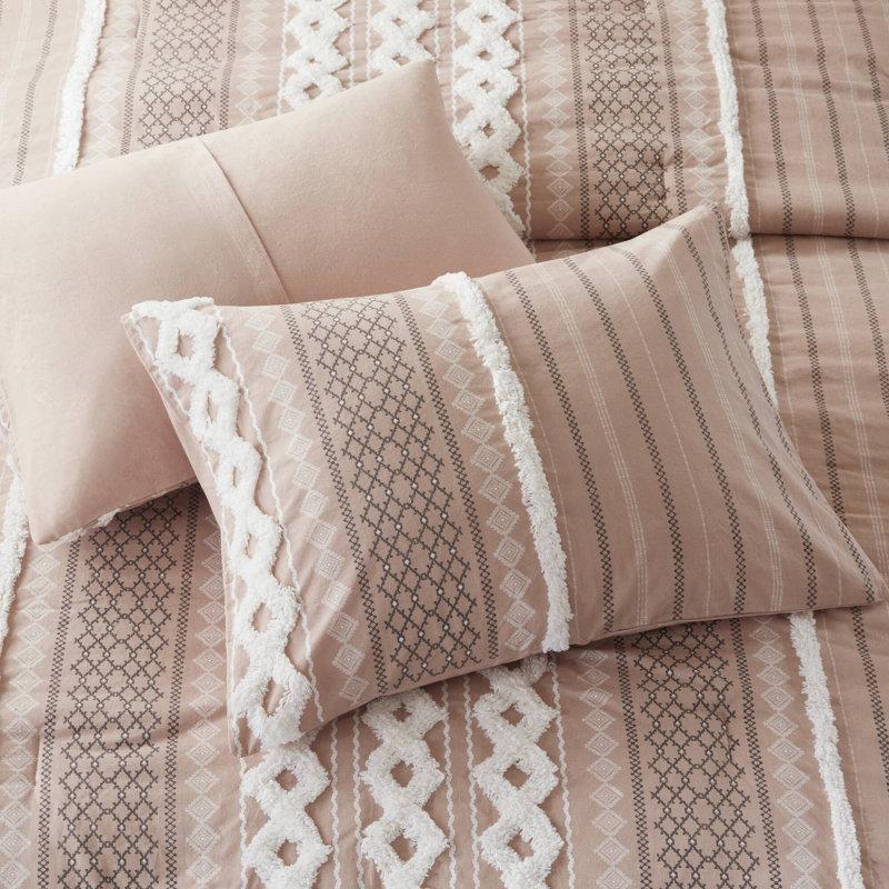 Blush Pink Full Cotton Down Alternative Comforter Set