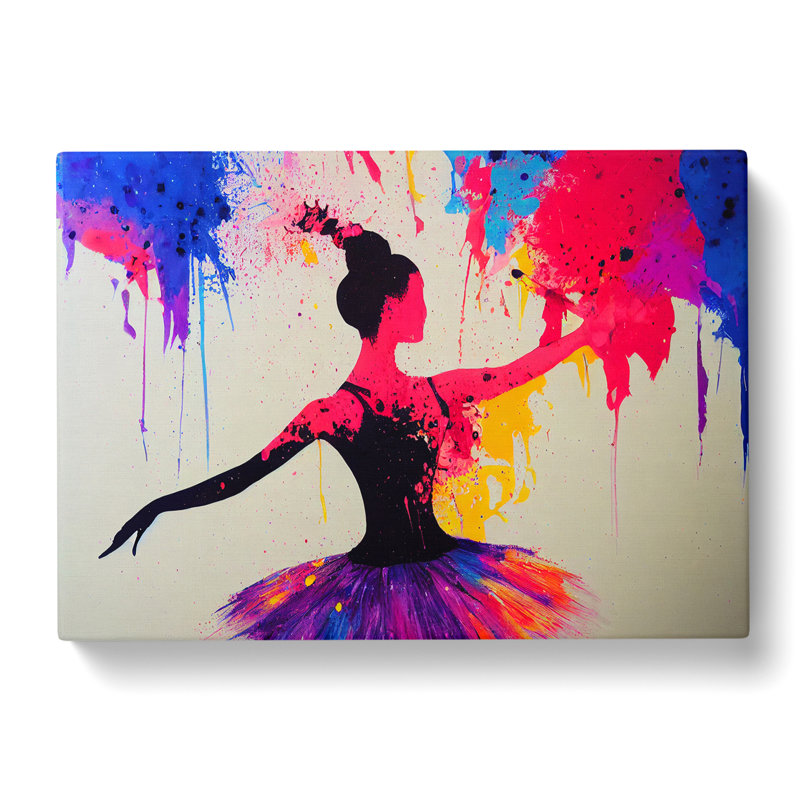 Woman Dancer Painted Vol.2 Abstract - Wrapped Canvas, 40cm H x 60cm W x 3cm D