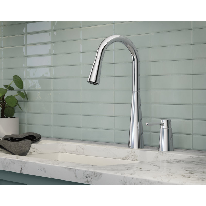 Sleek High Single Handle Kitchen Faucet, Chrome