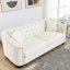 Velours moderne pour 3 sièges, avec dossiers, garniture cloutée et coussins moelleux de couleur beige-705927063-705927061-705927058