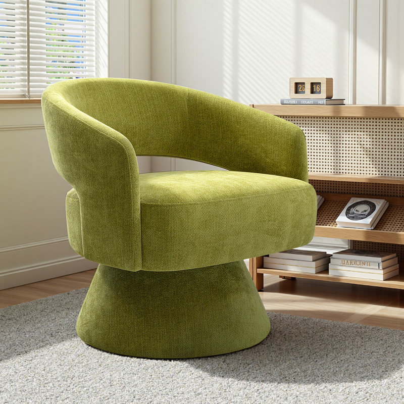 Upholstered Swivel Armchair, Green