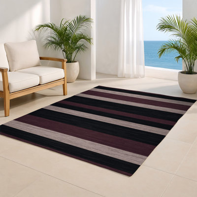 Tapis intérieur / extérieur noir HorizontalStripes
