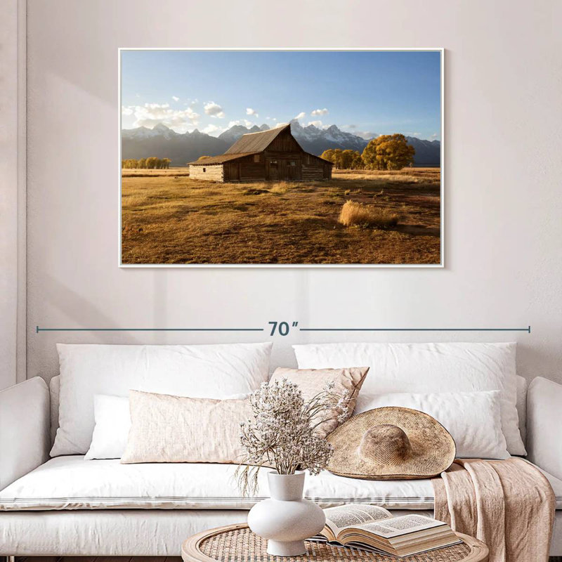 Wyoming Moulton Barn, 13 po x 9 po, Cadre flottant blanc