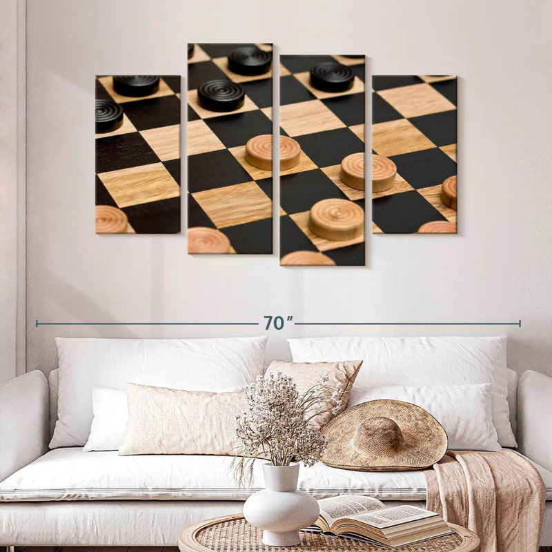 Checkers Game, 32" H x 52" W