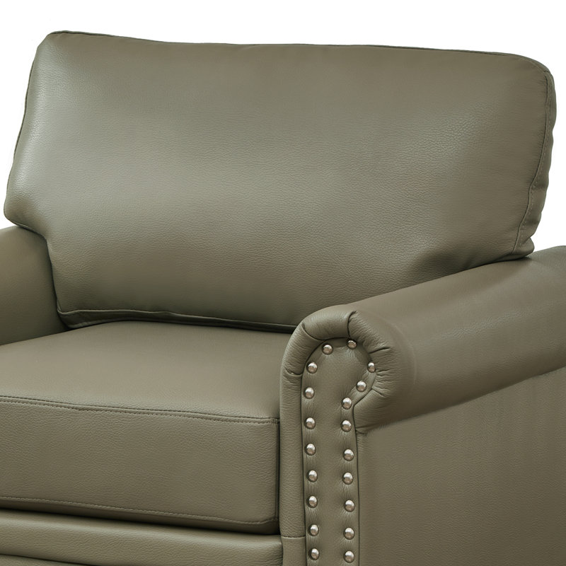 Carowyn Faux Leather Armchair, Gray Faux Leather