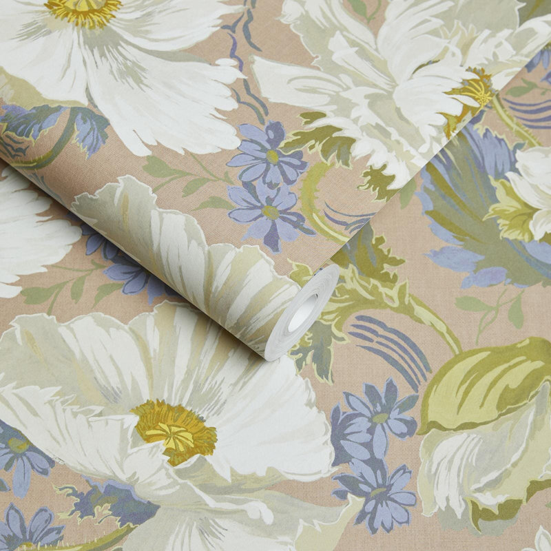 Papavera Floral Wall Mural, Tourmaline