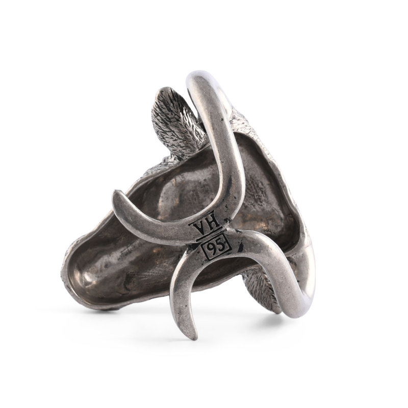 Western Frontier Pewter Steer Head Napkin Ring