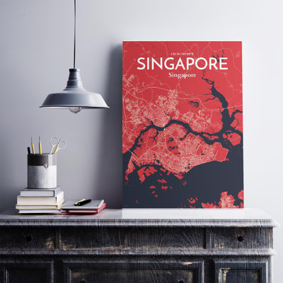 Carte de la ville de Singapour, impression