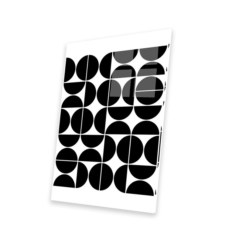 Mid Mid Modern Geometric IV Black par The Old Art Studio - impression non encadrée, H 24 po x l 16 po x P 0,25 po