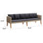 Canapé d'extérieur 3 places pour terrasse, rotin en polyester beige de 86 pouces, coussins gris