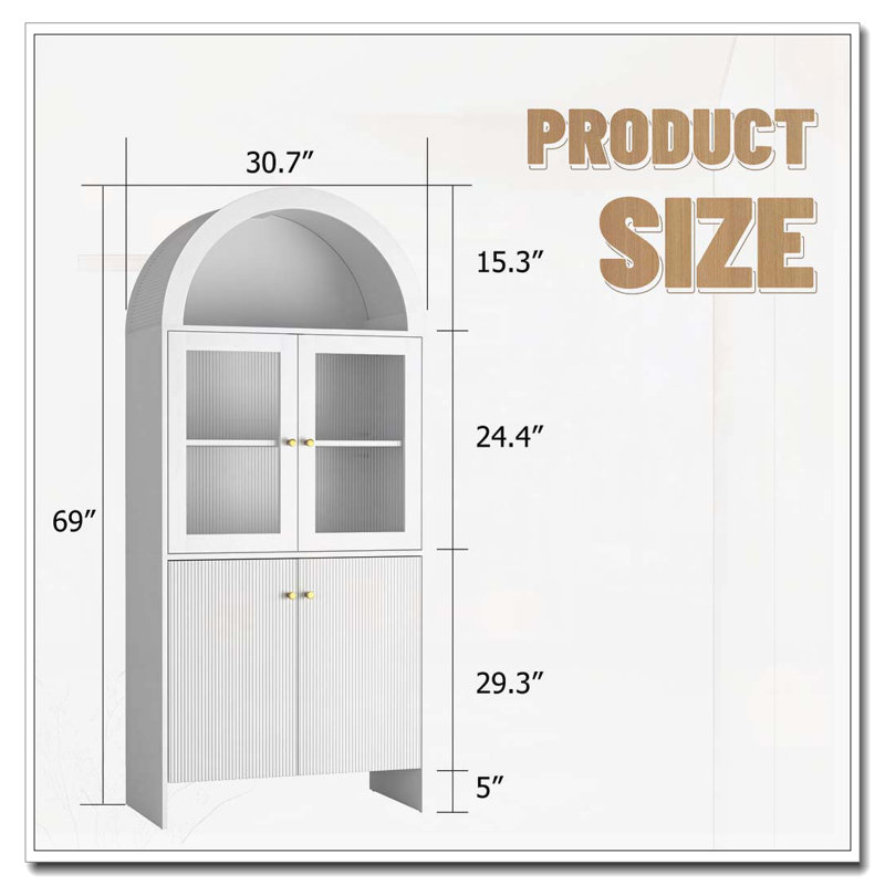 Armoire de rangement Arch avec éclairage DEL, Blanc