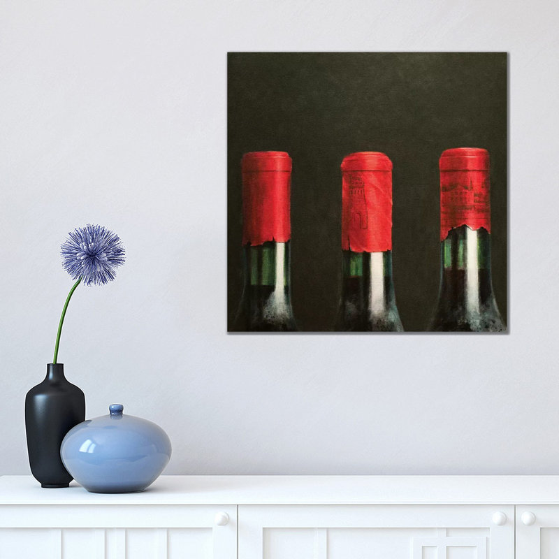 Three Wines by Lincoln Seligman - Wrapped Canvas Print, 45.72 cm H x 45.72 cm W x 3.175 cm D