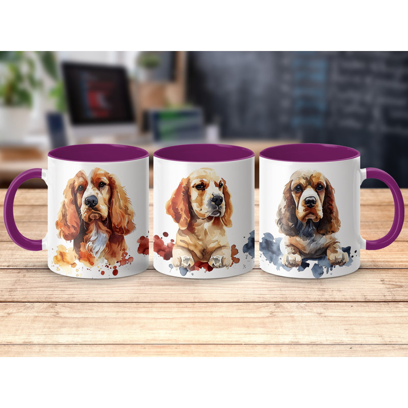 Ceramic Coffee Mug, Purple, 3