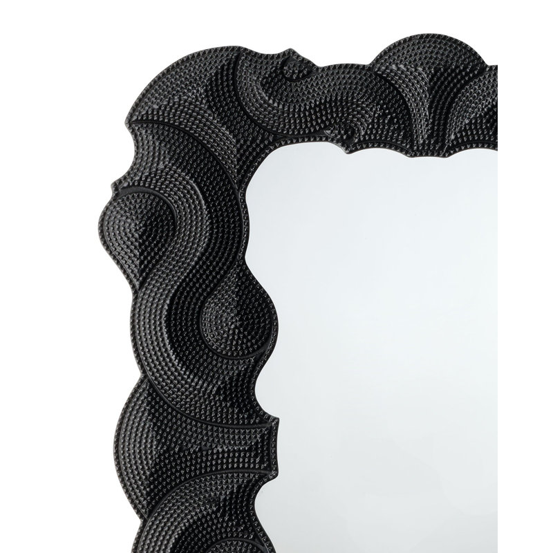 Baroque Resin Wall Mirror, Black