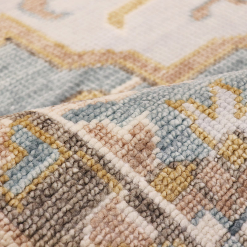 Serapi Wool L. Blue Wool Area Rug, Rectangle 9'10" x 13'11"