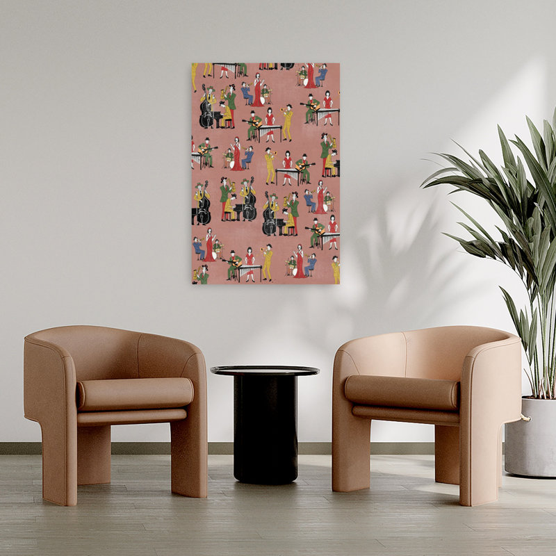 Art mural rétro énergique rétro, H 36 po x l 24 po, Rosé