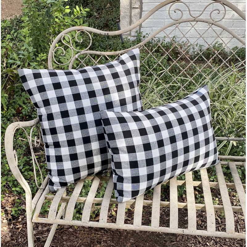 Check-Me-Out Lumbar Indoor/Outdoor Pillow Cover & Insert