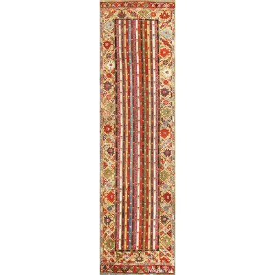 One-of-a-Kind Runner 3'4" X 12'2" Runner Wool Area Rug in Red/Yellow/Beige