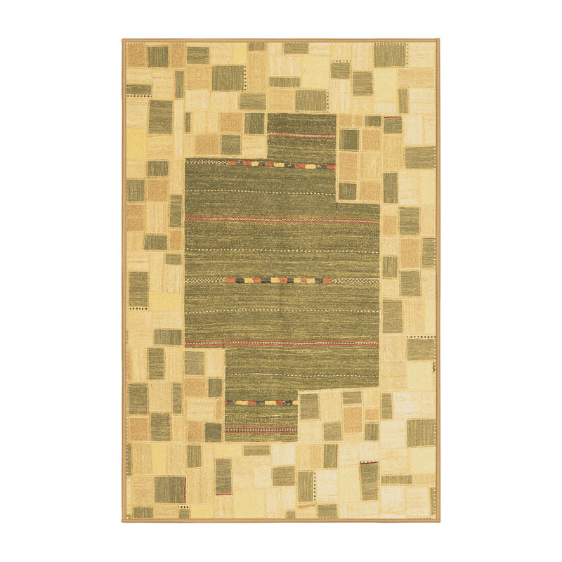 Tapis contemporains brun lavable à la machine 2635, Rectangle de 5 pi x 8 pi