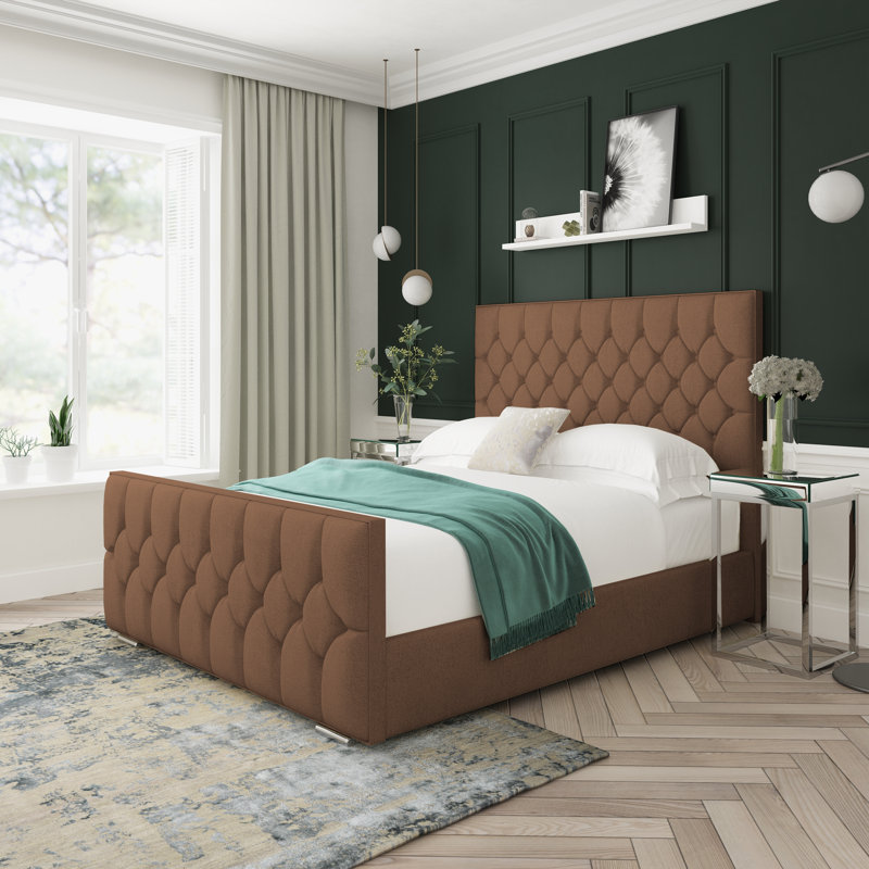 Upholstered Bed, Small Single (2'6), Mink