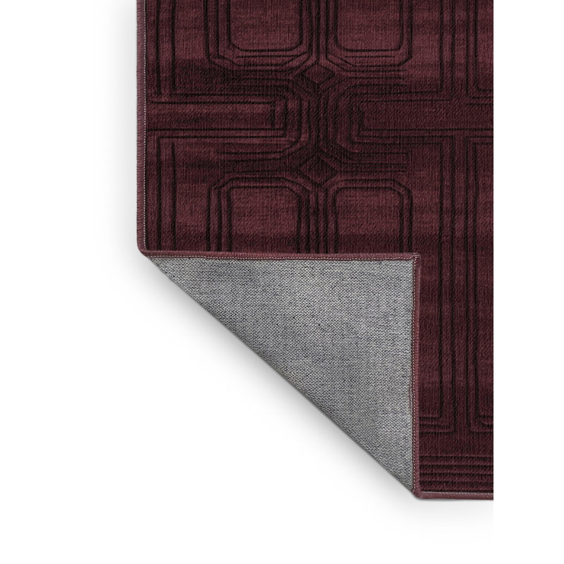 Machine Washable Trellis Brown Area Rug, Square 5'
