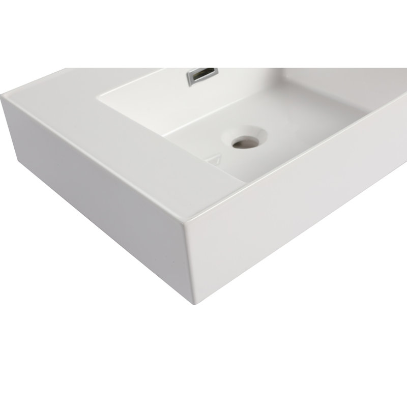 Lavabo en résine pour meuble-lavabo, comptoir de meuble-lavabo seulement