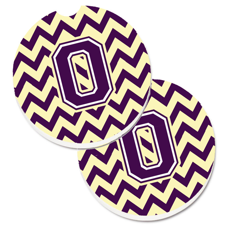 Sous-verre pour voiture, O, Mauve / doré