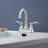 Bathroom Faucet Brushed Nickel With Pop-Up Drain & Supply Hoses 2-Handle 360 Degree High Arc Swivel Spout Centerset 4 Inch Vanity Sink Faucet-118610649