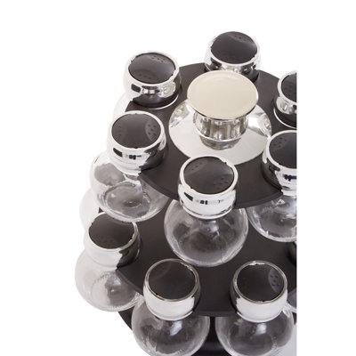 Freestanding Wood Spice Jar & Rack Set
