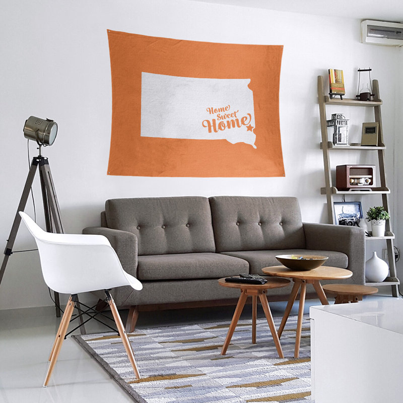Tapisserie Home Sweet Sioux, H 60 po x l 51 po, Orange