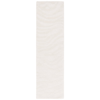 Burleson Abstract Hand Tufted Wool Area Rug in Ivory