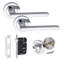  Leon Design Bathroom Classic Door Handles Set in Polished Chrome with Thumbturn and Mortise Lock