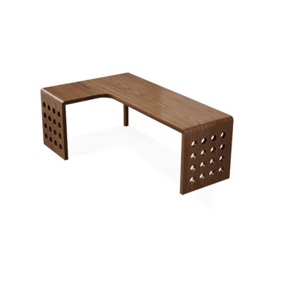 L-Shaped Rectangle Solid Wood Desks