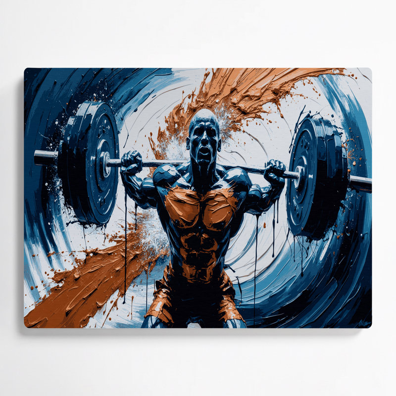 Art mural en métal bleu Sports CrossFit, H 132 po x l 168 po x P 0,05 po