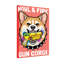 Animaux Corgi tenant un pistolet jaune sur fond éclaboussures-266010768-266010769-266010774