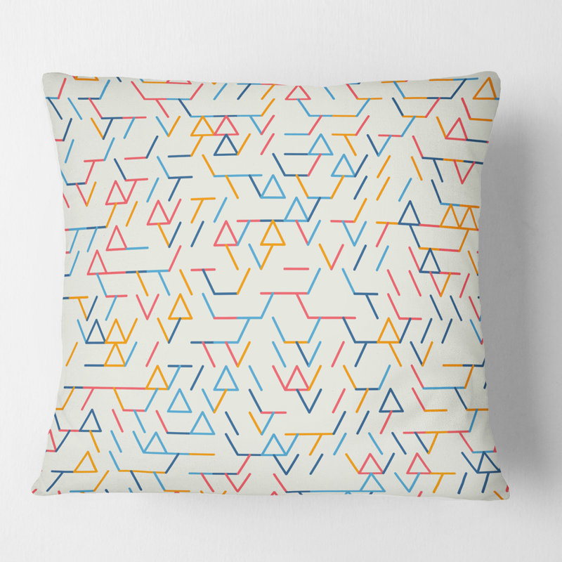 Abstract geometric background pattern - Mid-Century ModernPrinted Throw Pillow, 16" x 16"