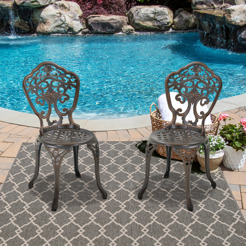 Chaise d'appoint d'extérieur en métal Bartlum