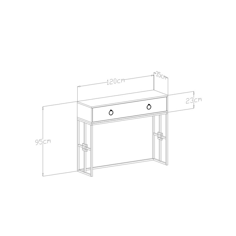 Aimilia 120cm Console Table, Black/White