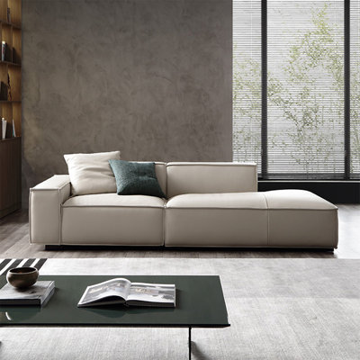 Coussin de canapé modulaire en cuir blanc