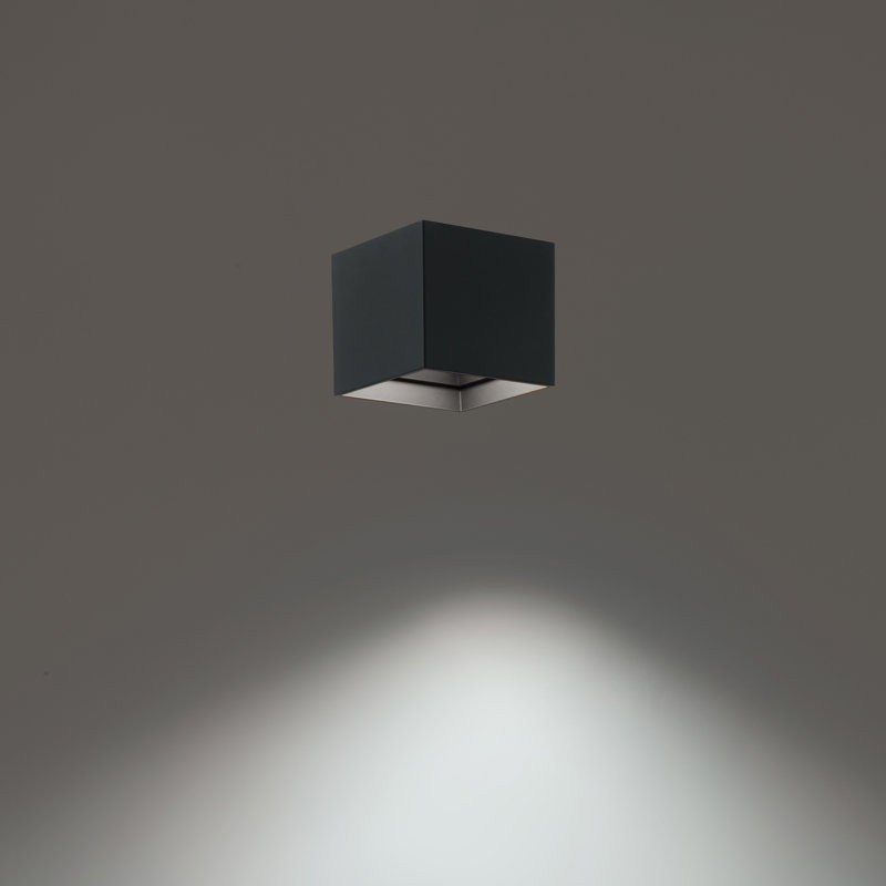 Kube Glass LED Flush Mount, Black, 4000K