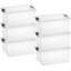 Latitude Run® Clear Storage Bins with Lids, 6 Pack- Plastic Storage Boxes for Home- 4.5 Quart-1218515851