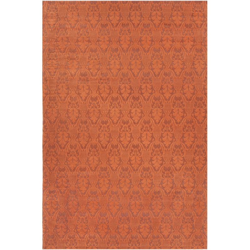 Tapis en laine à motif rouille Vaishali, Rectangle 5 pi x 7 pi 6 po