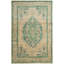 Tapis oriental beige en viscose et émeraude noué à la main Sari Velsen-19782720