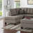 Modern Coffee Color 3Pcs Sectional Living Room Furniture Reversible Chaise Sofa And Ottoman Tufted Polyfiber Linen Like Fabric Cushion Couch Pillows-1741348803