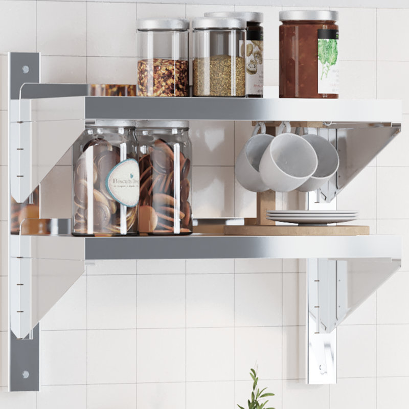 Hamida Stainless Steel Bracket Shelf, 48cm H x 50cm W x 23.5cm D