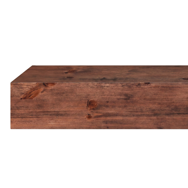 Solid Wood Fireplace Mantel, 60", Glossy Brown