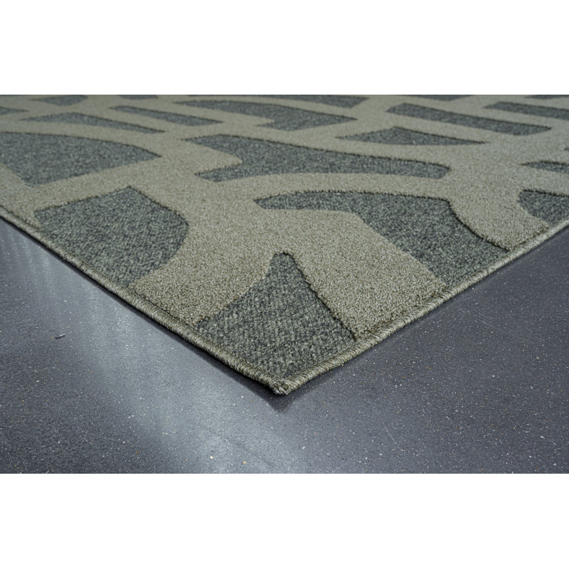 Tapis vert en polyester Tweed Berkley, Rectangulaire 8 pi x 10 pi